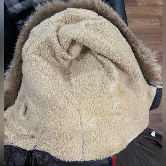 Moncler Moncler Gray wool and brown corduroy fur down. - Picture 13 of 16